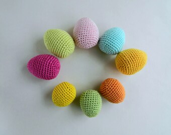 Easter eggs / Eco friendly crochet baby rattle / Easter gift ideas / Montessori baby toys / Waldorf crochet food