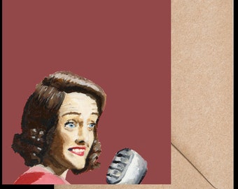 Printable Tits Up Marvelous Mrs. Maisel Greeting Card. Based on Original Oil painting