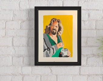 Print of The Dude. Based on Original Oil painting of the Big Lebowski. Multiple Sizes Available