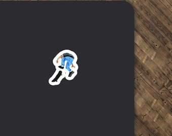 80s Skateboarder Vinyl Sticker – Retro Skating Vibes for Laptops, Water Bottles & More