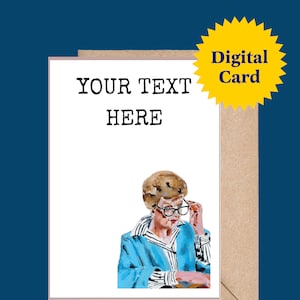 Personalisierte Muttertags-Gruß-Karte. Basierend auf dem Original Ölgemälde von Murder She Wrote Angela Lansbury