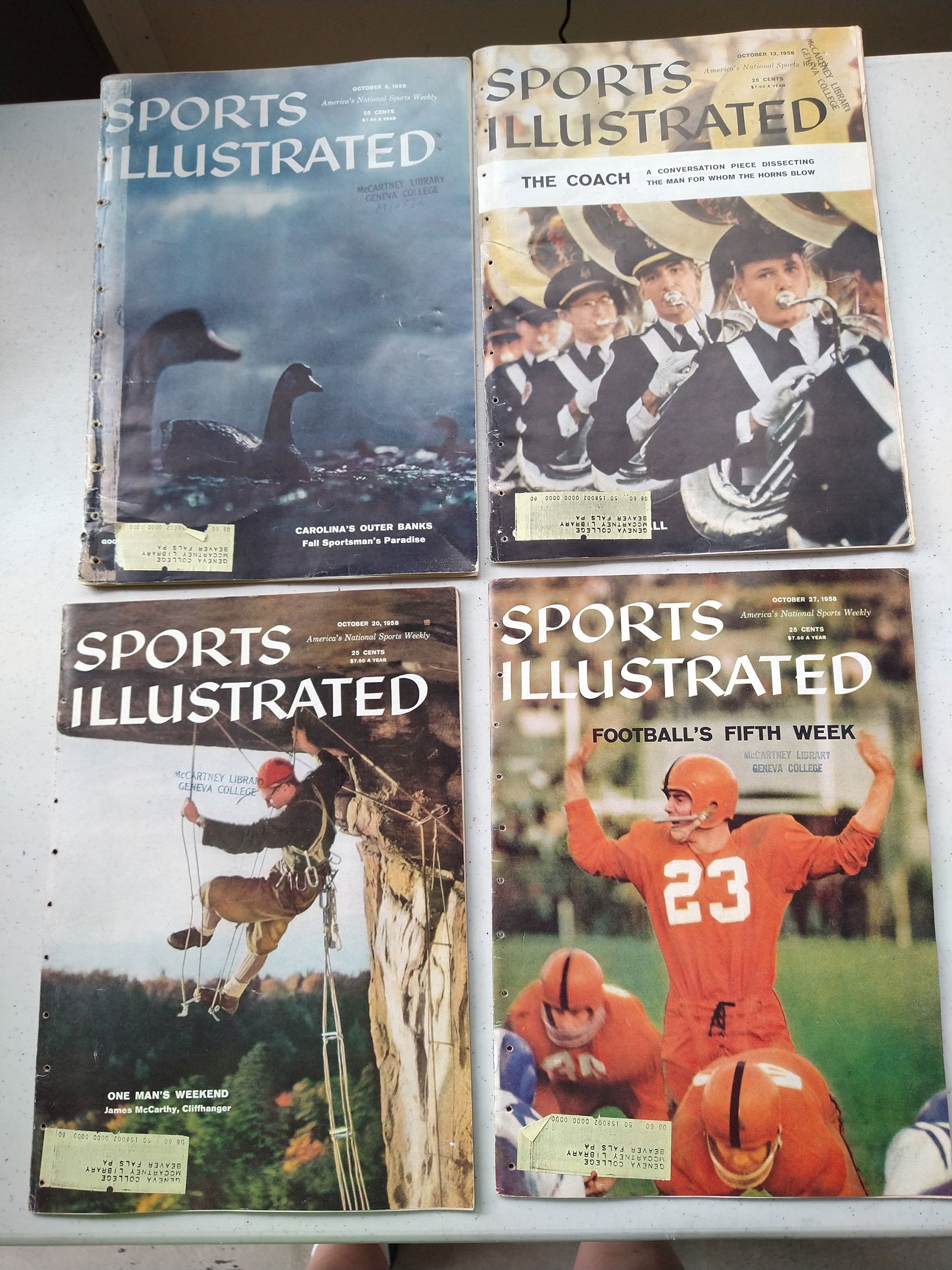 Vintage Sports Illustrated 4 Issues dated October 1958 Etsy
