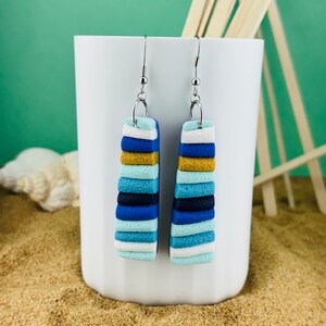 Summer in Greece Earrings, polymer clay, hand made, greek, greek style, unique, jewelry, fimo, cernit, stainless steel, mothers day, gift