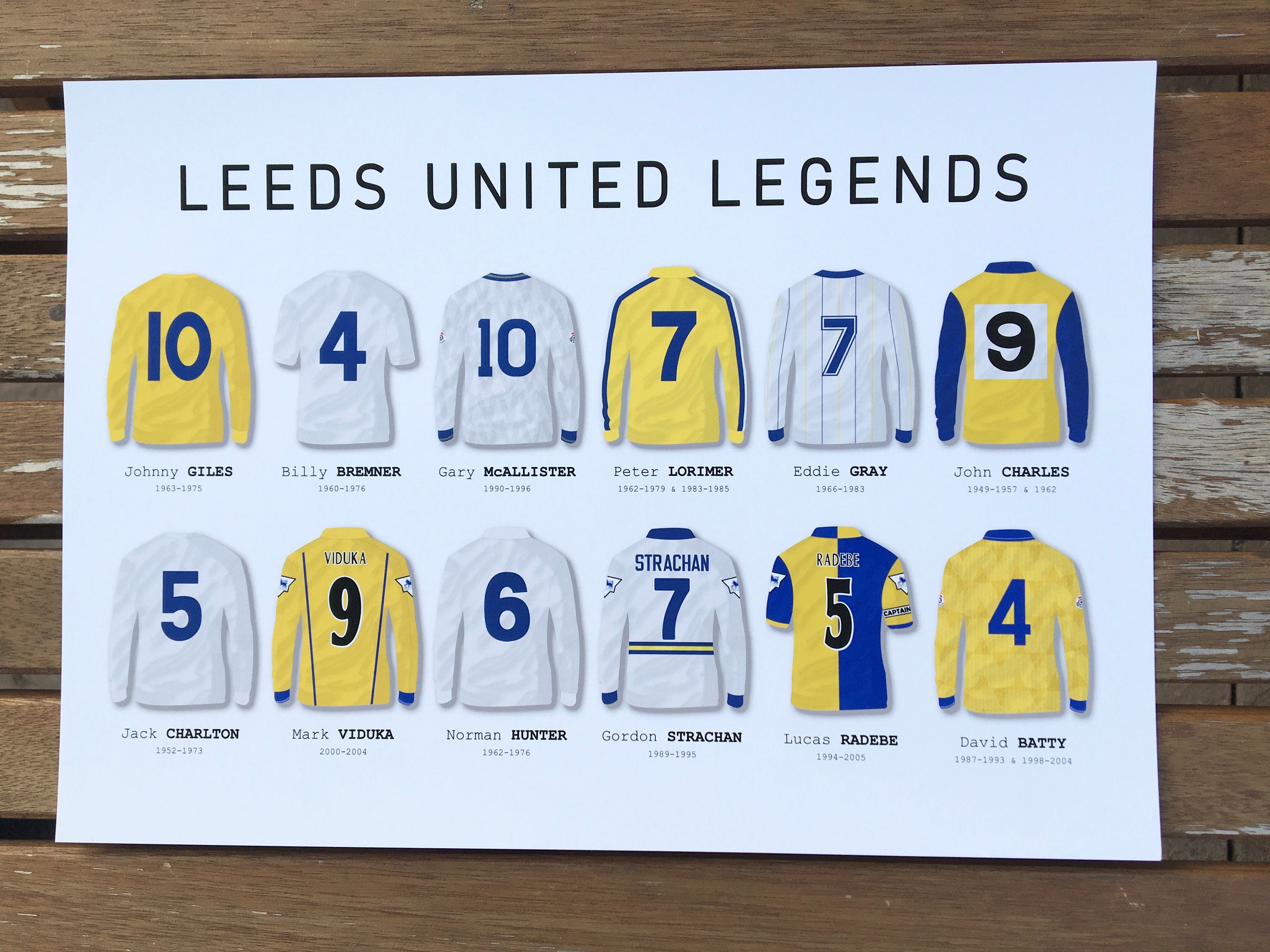 Leeds United - Legends A4 Print