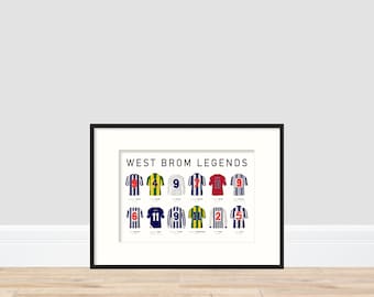 West Bromwich Albion - Legends of The Hawthorns A4 Print