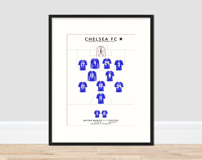 Chelsea - Champions of Europe 2012 A3 Print