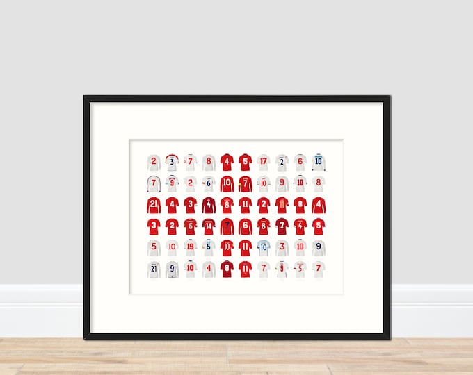 England - Legends Flag A3 Print