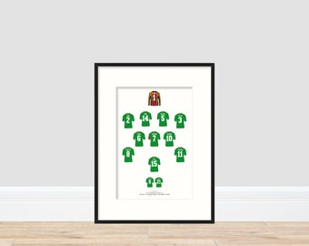 Ireland - Italy 0-1 Ireland A4 Print