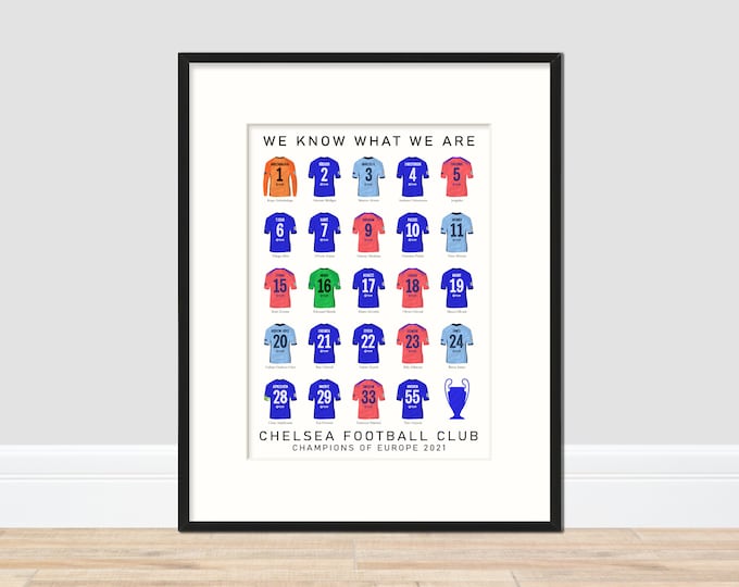 Chelsea - Champions of Europe 2021 A3 Print