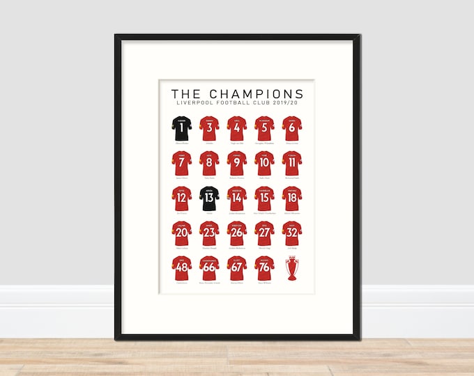 Liverpool - Champions 19/20 A3 Print