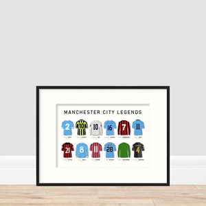 Manchester City Legends of Maine Road and The Etihad A4 Print