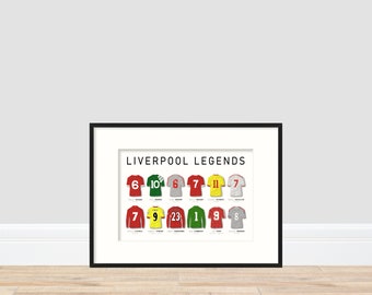 Liverpool Legends A4 Print