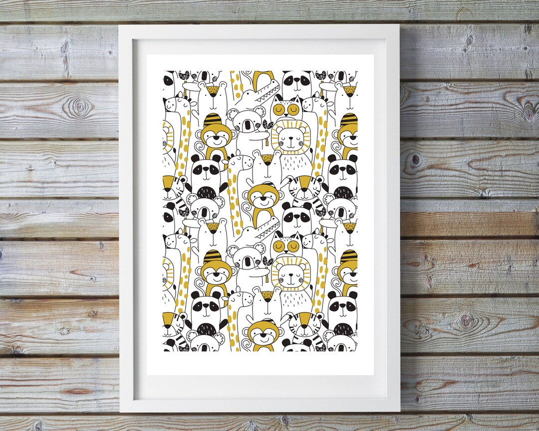 Wild Pattern Printable- Instant Download, Nursery Wall Art, Animals ...