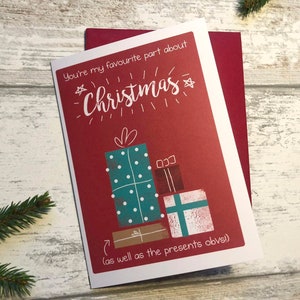 Você é minha parte favorita do cartão de Natal - Cartão de Natal engraçado, Cartão de Natal fofo, Natal mágico, cartão de Natal, cartões sem plástico
