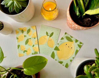 Set of 3 lemon cards
