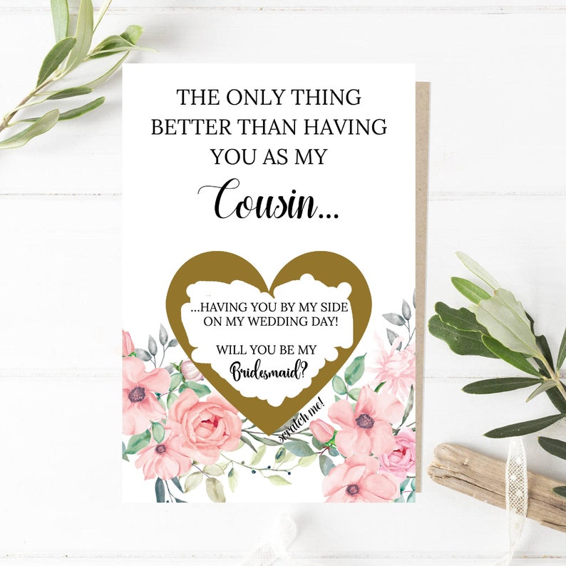 Cousin Bridesmaid Proposal Card Will You Be My Bridesmaid | Etsy