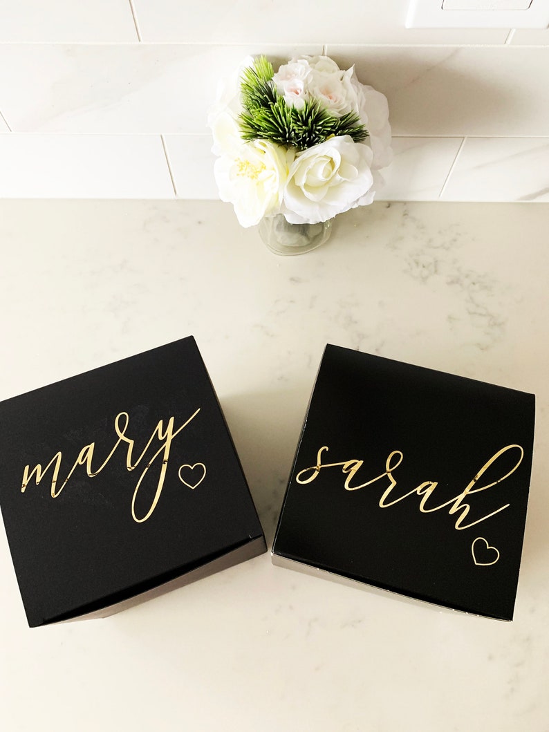 Black Bridesmaid Proposal Box Bridesmaid Gift Bridesmaid Be My Etsy