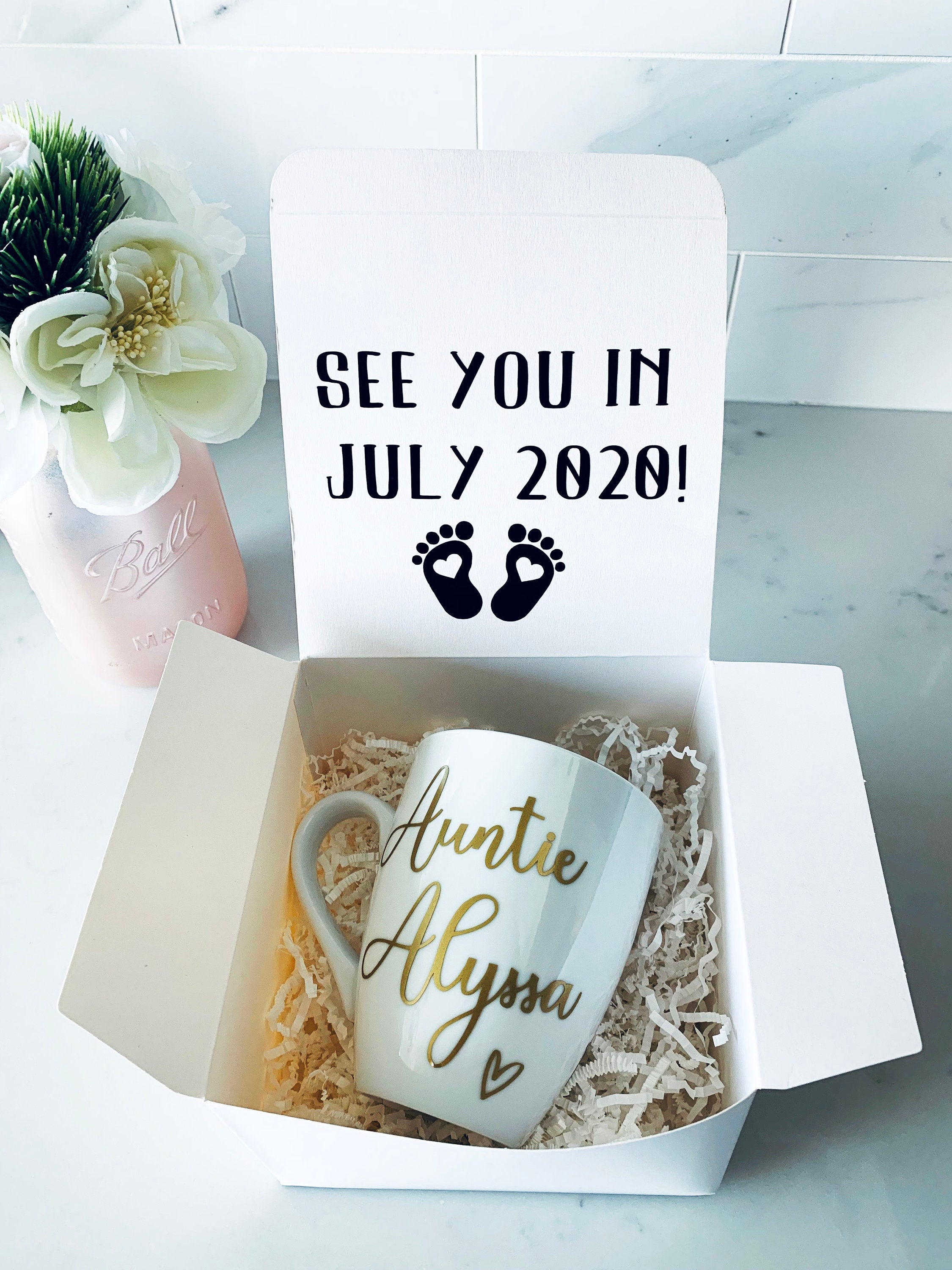 Home & Living Mugs Pregnancy Announcement Baby Reveal Aunt Proposal New