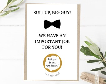 Ring Bearer Proposal Card - Will You Be Our Ring Bearer, Will You Be My Ring Bearer, Scratch Off Card, Jr. Groomsman Proposal
