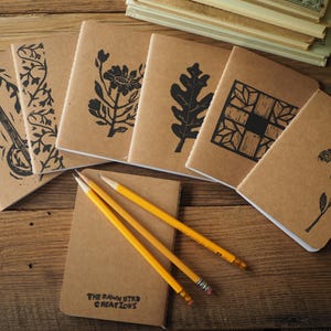 Linocut Notes Hand Printed Linocut Small Note Book - Etsy