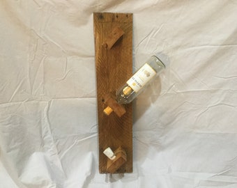 Red oak 3 bottle wine rack