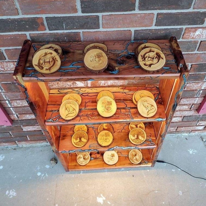 Lightning Cedar Bookshelf Etsy