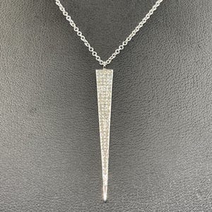 14k solid white gold necklace with 0.17 ct. SI1, G color natural brilliant diamonds