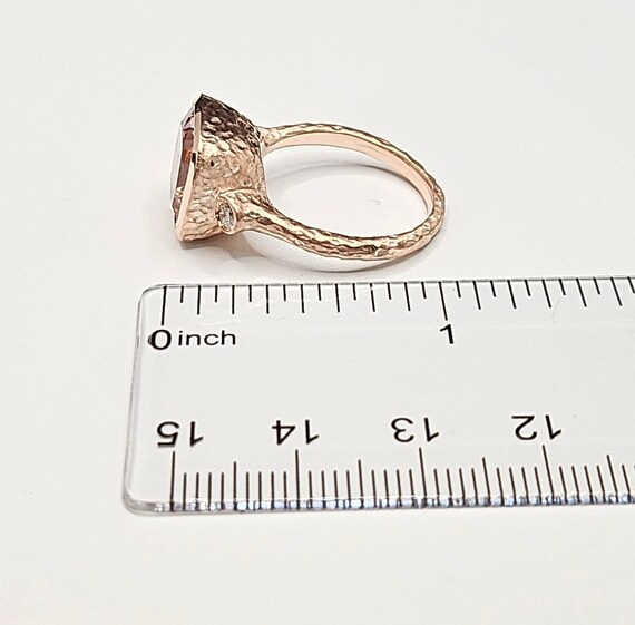 Anello Rara Morganite In Oro Rosa 750% E Diamanti. Mis19 – Marchegiani - Foto 7