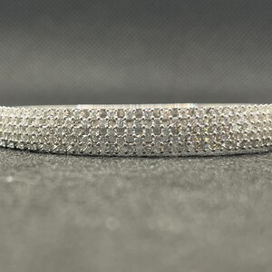 14k solid white gold and diamond bangle bracelet with 2.21 ct. SI1 clarity, G color natural brilliant diamonds