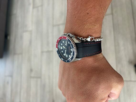 Seiko black rubber strap clearance