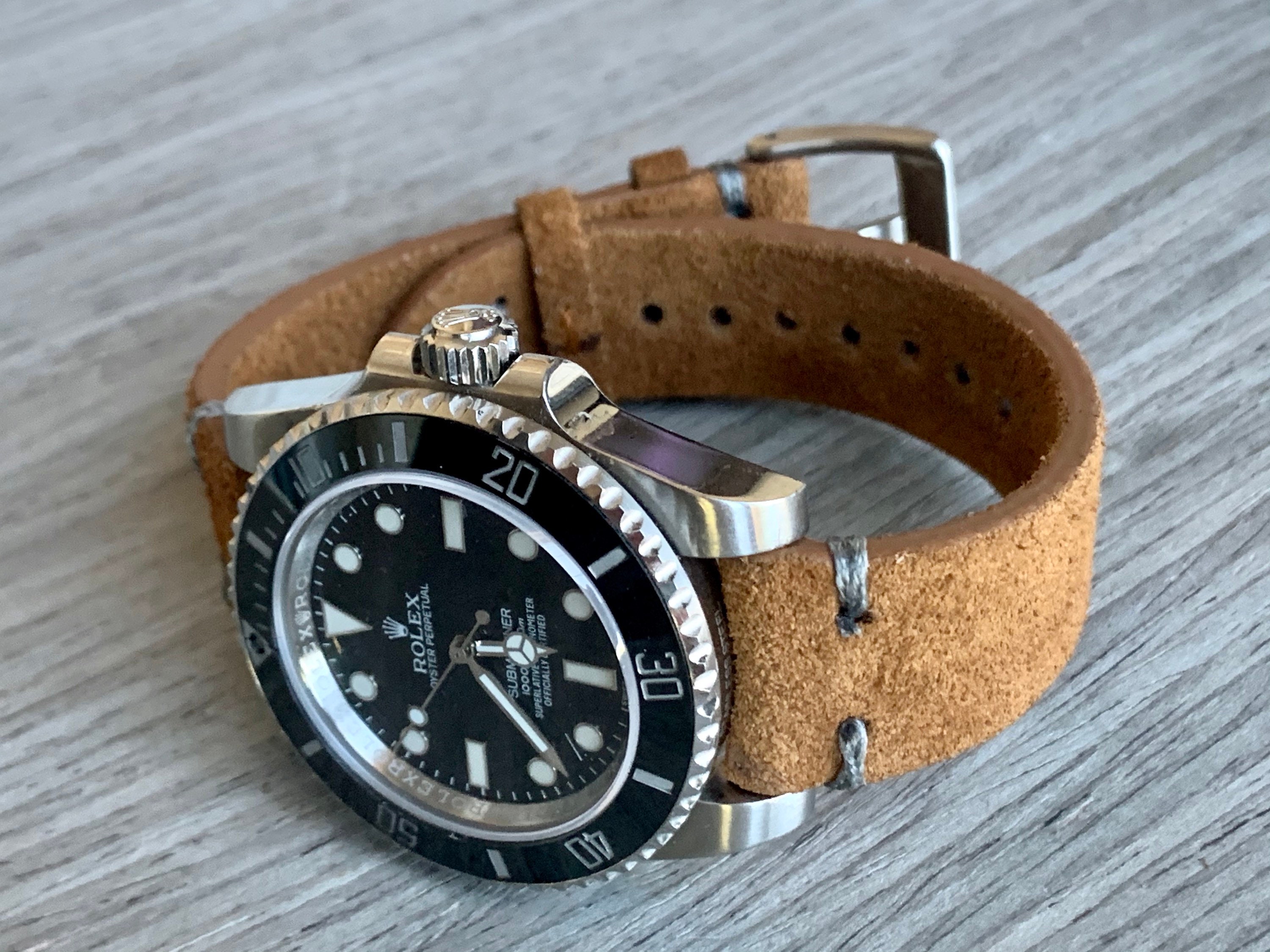 Vintage suede watch strap hot sale