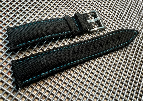 Black Canvas Watch Band  Black Quick Release Watch Strap