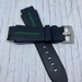 02Straps 21mm Black Vulcanized Rubber Watch Band – For 44mm Deepsea, Flared Black Stripe