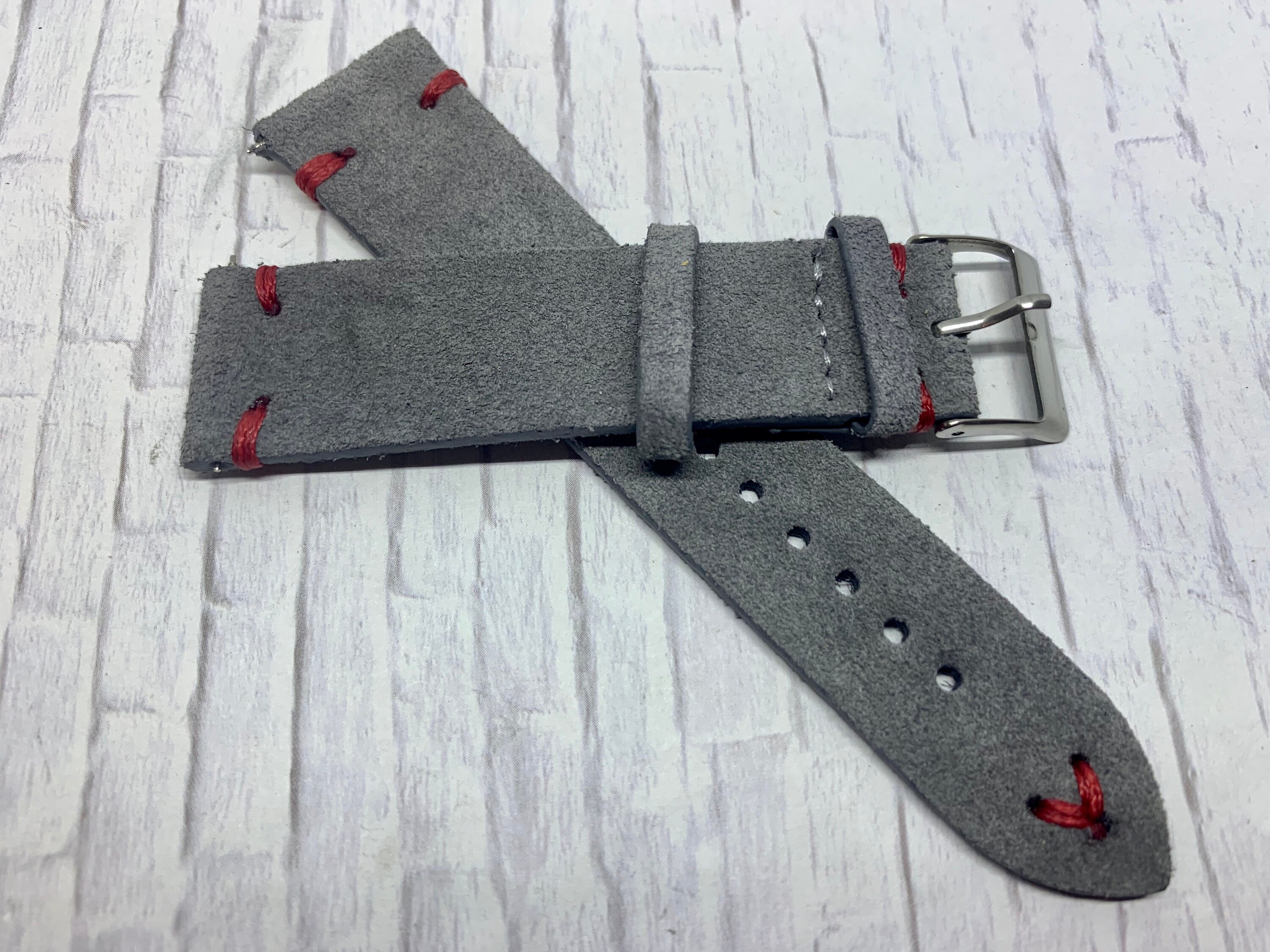grey suede watch strap