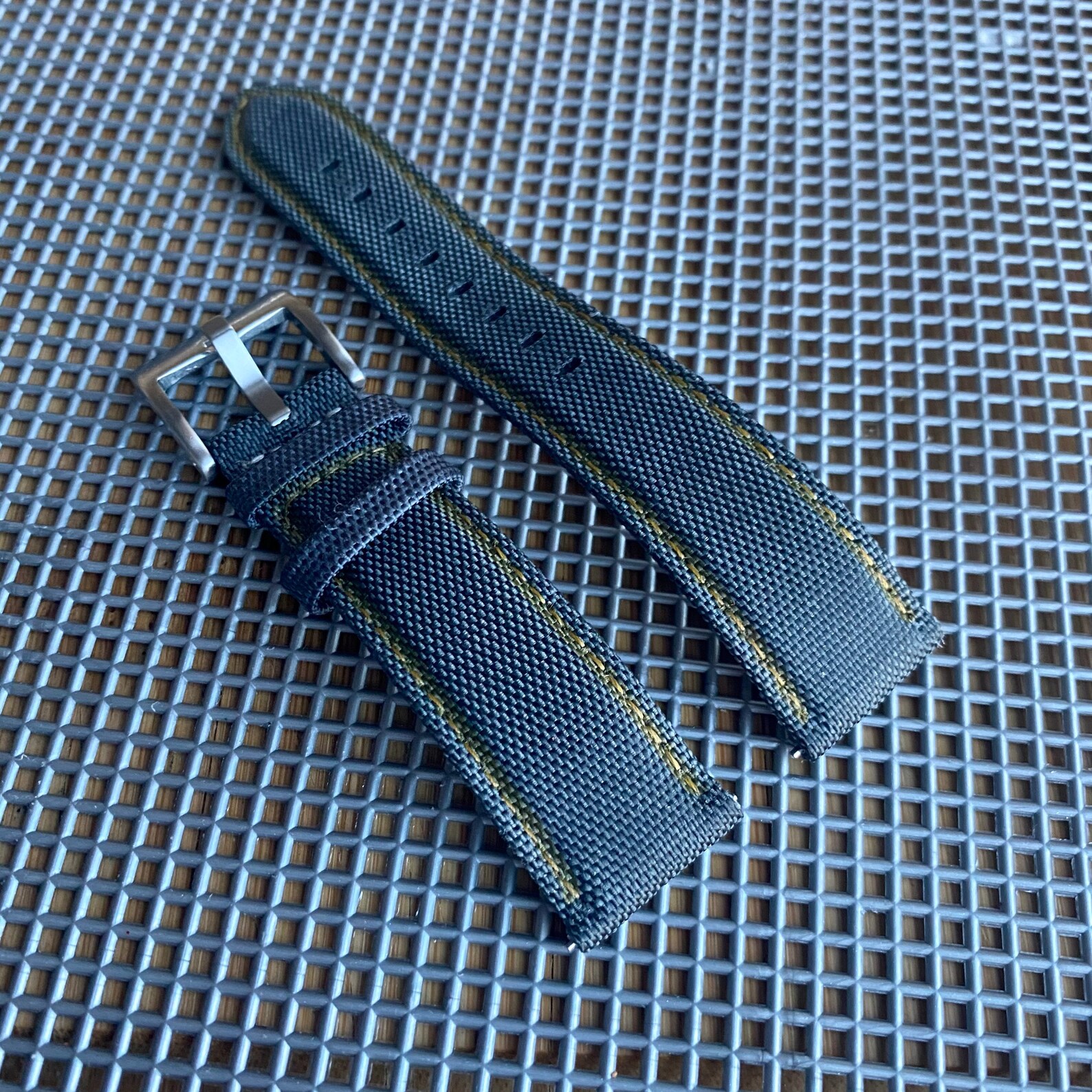 Navy BLUE Sailcloth Canvas/leather Watch Band Strap Matching Etsy