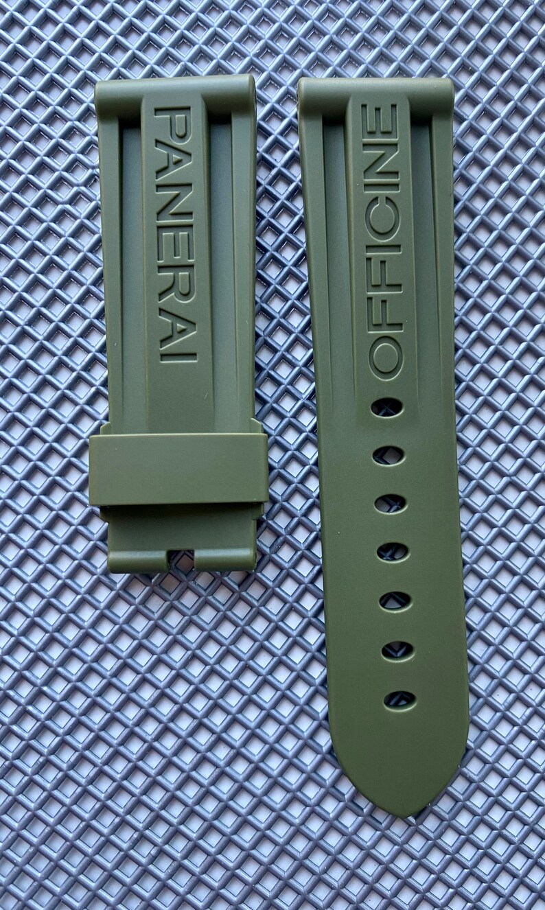 24mm GREEN Panerai Caoutchouc vulcanized Rubber Strap Band Etsy