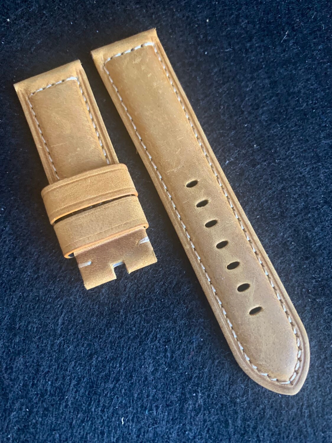 24mm Panerai Tan/Beige Assolutemente distressed style Leather | Etsy
