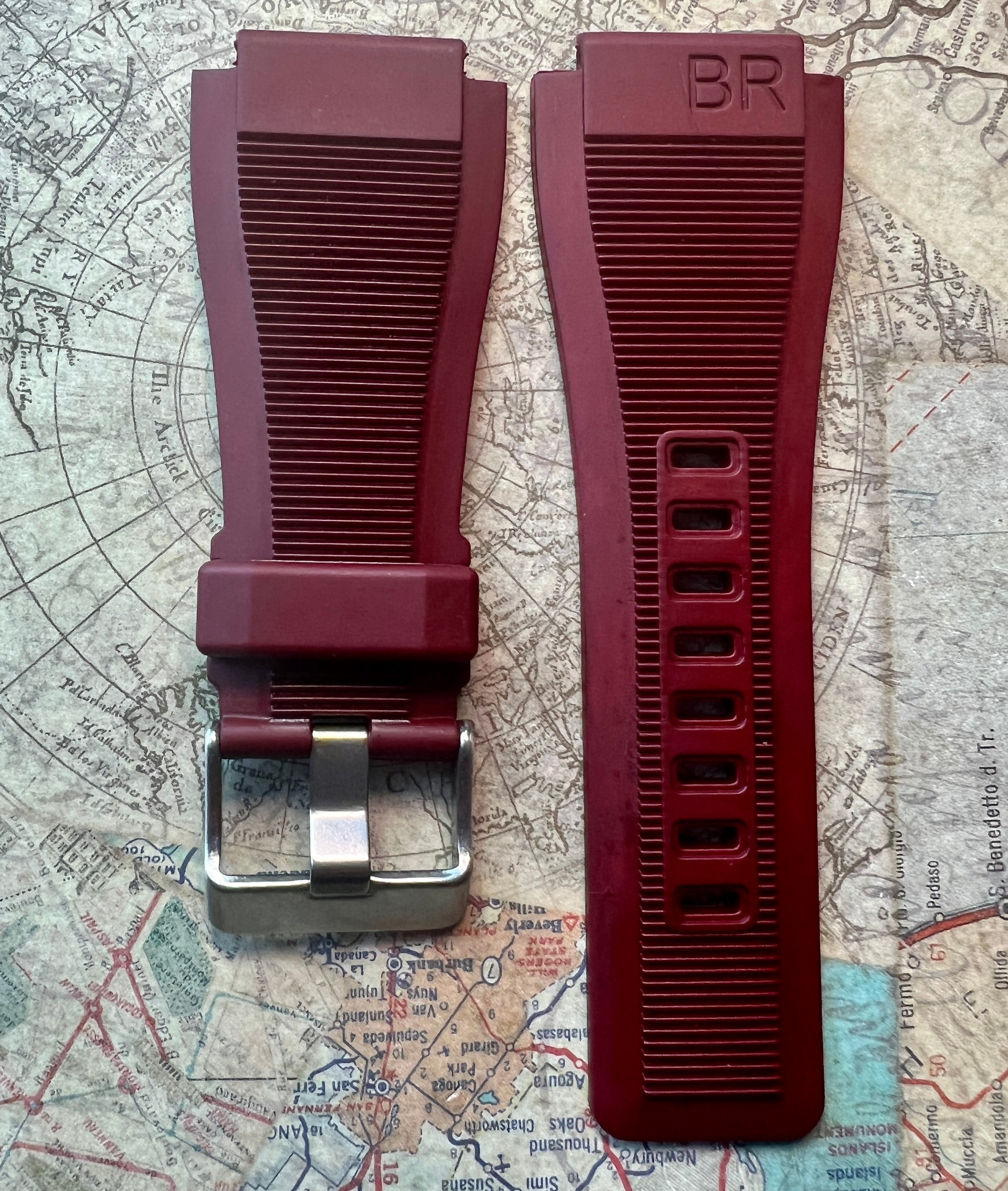 WINE Colored Vulcanized Rubber Strap/band Fits Br01 & Br03 - Etsy