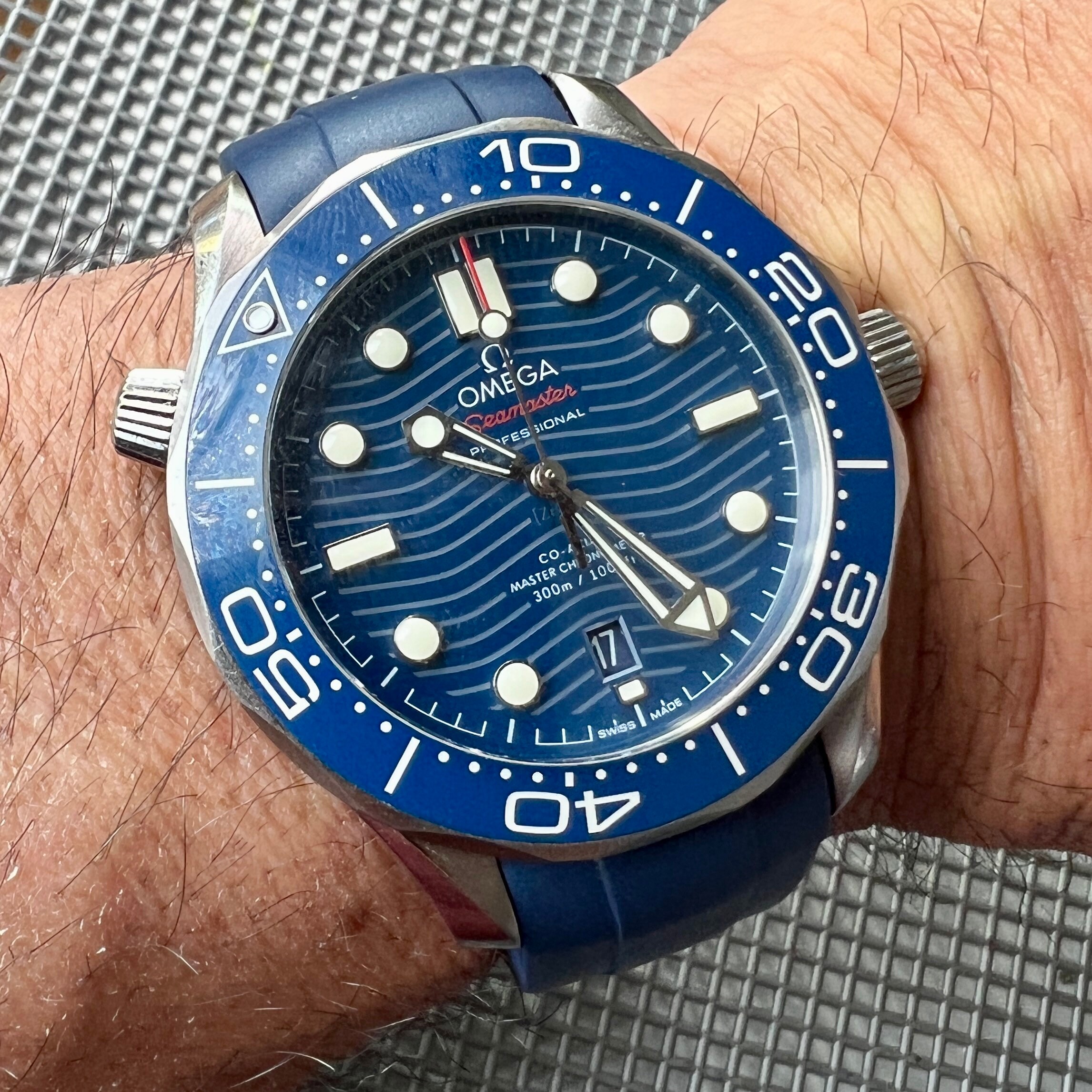 20mm BLUE Vulcanized Caoutchouc rubber Strap For Rolex Yachtmaster