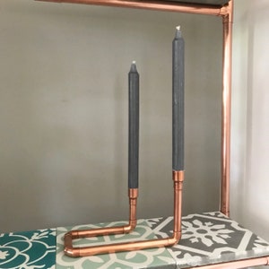 Copper pipe candlestick