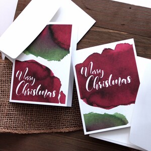 Lot de cartes de correspondance de Noël aquarelle / Cartes de Noël / Cartes de voeux saisonnières / Cartes de Noël modernes / Cartes aquarelles assez lâches