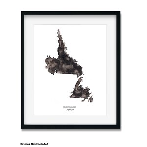 Carte de Terre-Neuve aquarelle, cartes aquarelles du Canada, art géographique, cartes peintes, Île-du-Prince-Édouard, art de la province canadienne