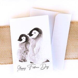 Carte de fête des pères de pingouin mignon, cartes de fête des pères heureuses, cartes pour papa, cartes pour papa