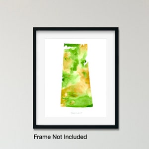 Aquarelle de la Saskatchewan, cartes aquarelles du Canada, art géographique, cartes peintes