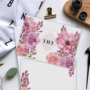 Papeterie personnelle monogramme | Papeterie personnalisée | Note personnelle de bureau| Cadeaux pour la fête des mères | Cadeaux pour la nouvelle mariée | Cadeaux pour elle