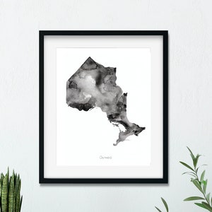 Mappa ad acquerello dell'Ontario, Canada/Mappe canadesi/Regali per ragazzi/Viaggiatori