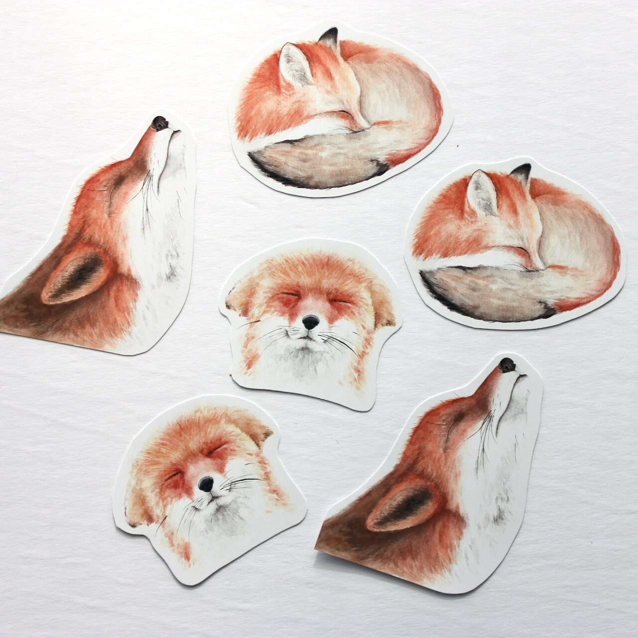 3 Fox Vinyl Stickers Handmade Fox Sticker Pack Craft - Etsy