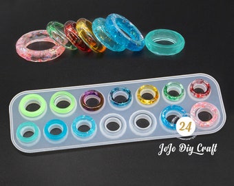 Epoxy Resin Molds Silicone Ring Mold Flat Molds DIY Craft Mold Size 5-12