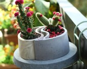 Taichi Deisgn Concrete Succulent Planter Mold-Creative Concrete Pot Silicone Mold-Concrete Flower Pot Mold-Home Decoration Cement Mold