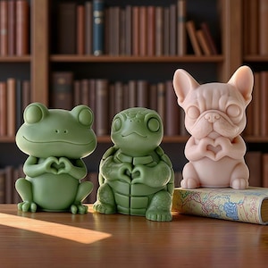 Funny Animal Candle Mold-Turtle Bulldog Candle Mold-Tree Frog Candle Silicone Mold-DIY Aromatherapy Plaster Mold